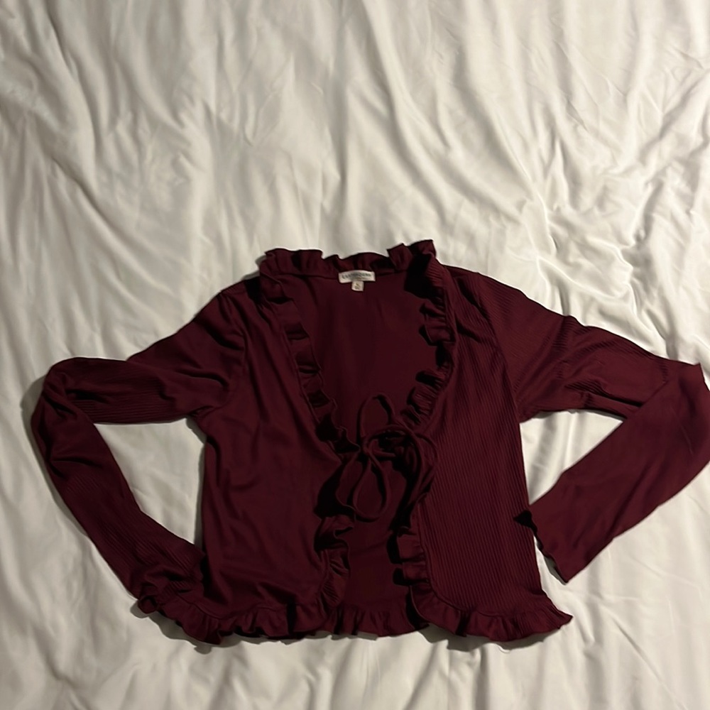 Maroon earthbound Flowey crop top